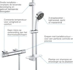 GROHE QuickFix Precision Feel Thermostatische Douchekraan - Met Glijstangset - EcoJoy - CoolTouch - Chroom - 34791000 -Thuis Badkamer 1200x1143 2