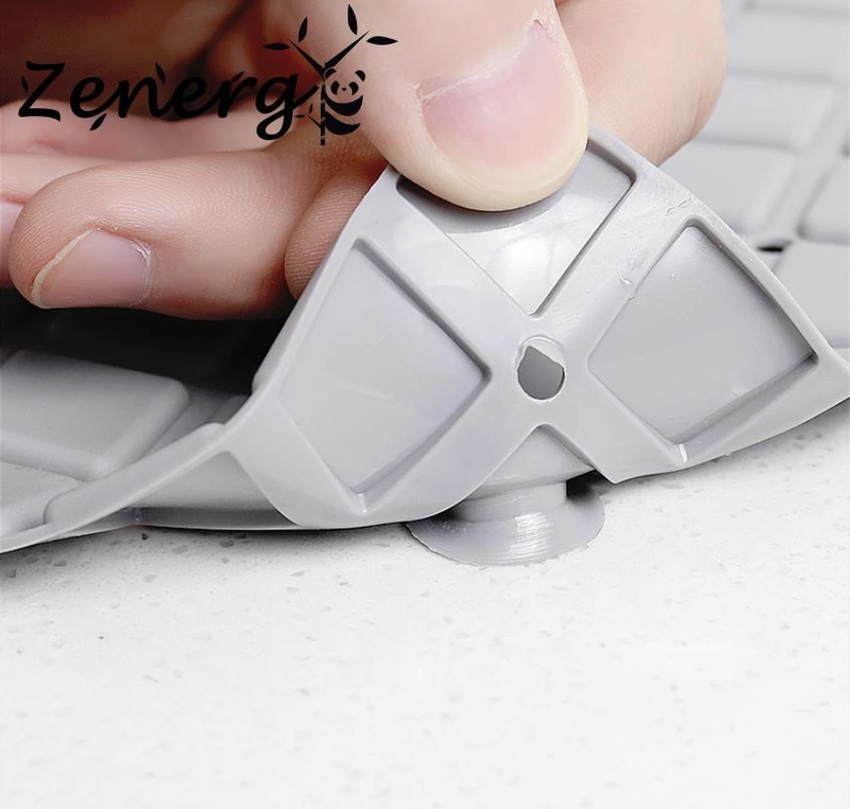 Zenergy Badmat - Antislipmat - Douchemat - Grijs - 70x40cm - Antislipmat Bad - Antislipmat Douche - Schimmelbestendig - Met Zuignappen - Wasbaar 4 Zenergy Badmat - Antislipmat - Douchemat - Grijs - 70x40cm - Antislipmat Bad - Antislipmat Douche - Schimmelbestendig - Met Zuignappen - Wasbaar - Afbeelding 2