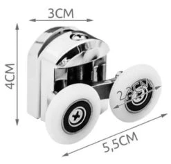 T.R. Goods - Douchedeur Wielen Set Van 8 Stuks Verchroomd - Roestvrij Verchroomd - Reserve Douche Deur Rollers Geleiders Rolletjes - Schuifdeur Katrollen Douchecabine Wieltjes - Set Van 8 Stuks -Thuis Badkamer 1200x1152 2