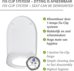 WENKO WC Bril Sindia - Wit Duroplast - Easy-Close Sluiting - Fix-Clip Bevestiging In RVS - Belastbaar Tot 300 Kg - Toiletbril - Toiletzitting -Thuis Badkamer 1200x1152 6