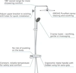 GROHE QuickFix Vitalio Joy 310 Regendouche - CoolTouch - Met Planchet - ø 31 Cm - Chroom -Thuis Badkamer 1200x1153 2