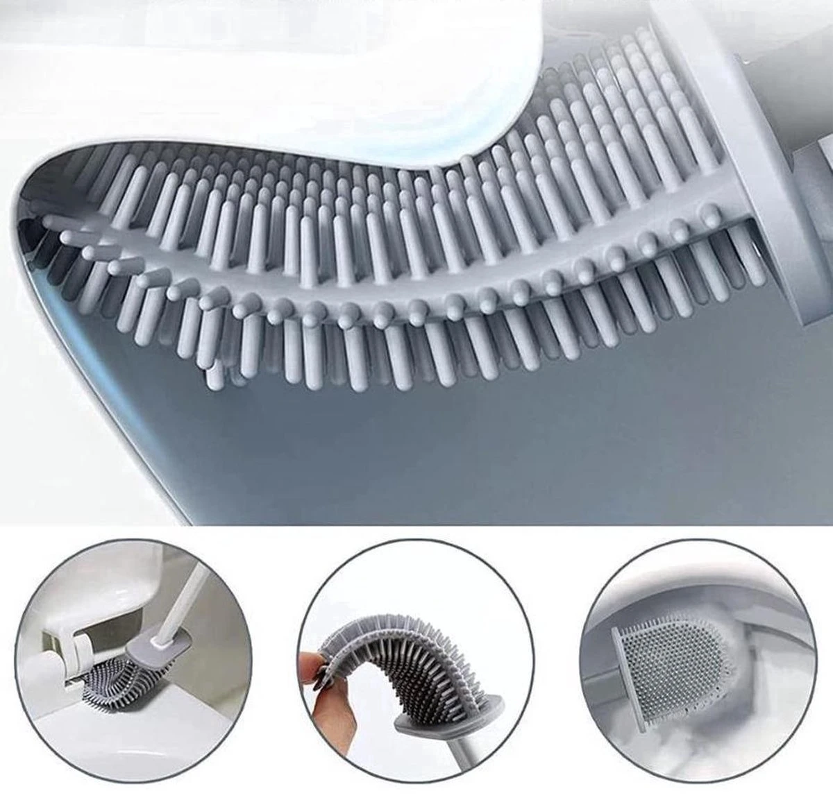 WC Borstel – Siliconen – Zwart – WC Borstel Met Houder – Vrijstaand – Hangend – WC Borstel En Houder – WC Borstel Zwart 10 WC Borstel – Siliconen – Zwart – WC Borstel Met Houder – Vrijstaand – Hangend – WC Borstel En Houder – WC Borstel Zwart - Afbeelding 8