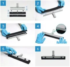 Vitamo™ Premium 2-in-1 Badkamer Vloerwisser Lang Met Ophangsysteem - Douchewisser Met Afdraaibare Wisser - Raamwisser - 180° Draaiend - Uitschuifbaar 70/125 CM - Grijs -Thuis Badkamer 1200x1156