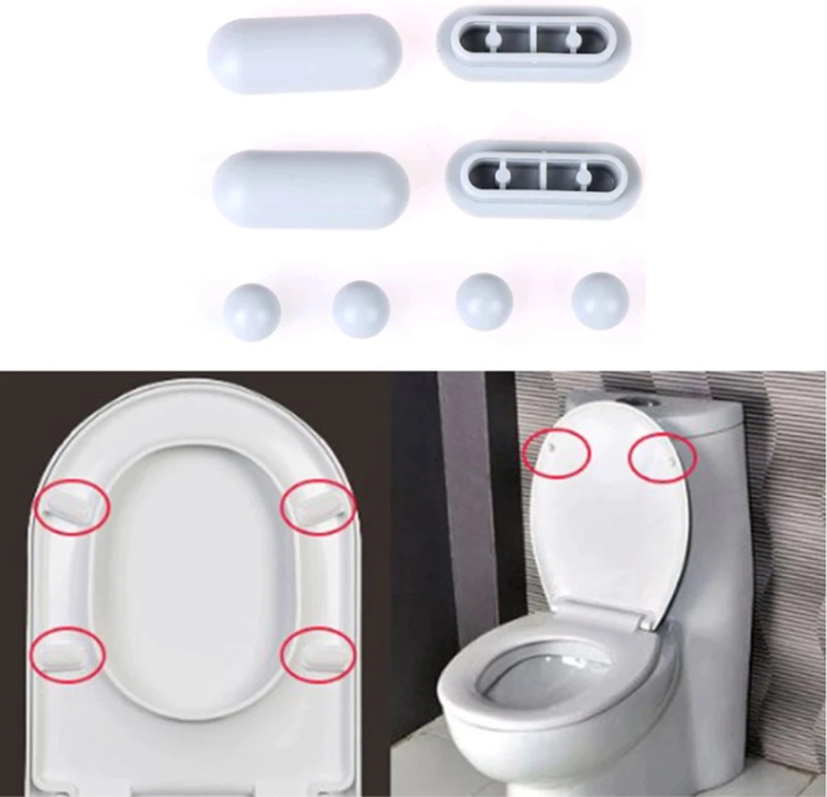 FSW-Products - 6 Stuks - WC Buffers Set - ABS - Buffer Voor Wc - Wc-bril Beschermen - Vervangbare - Closet - Closetbuffer 5 FSW-Products - 6 Stuks - WC Buffers Set - ABS - Buffer Voor Wc - Wc-bril Beschermen - Vervangbare - Closet - Closetbuffer - Afbeelding 4