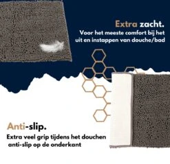Merkloos Badmat Antislip 40 X 70 Cm - Douchemat - Antislipmat Douche - Extra Zacht - Eenvoudig Wasbaar - Grijs -Thuis Badkamer 1200x1161 14