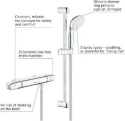 GROHE Grohtherm 1000 Thermostatische Douchekraan - 12 Cm - Chroom - 34153004 -Thuis Badkamer 1200x1161 4