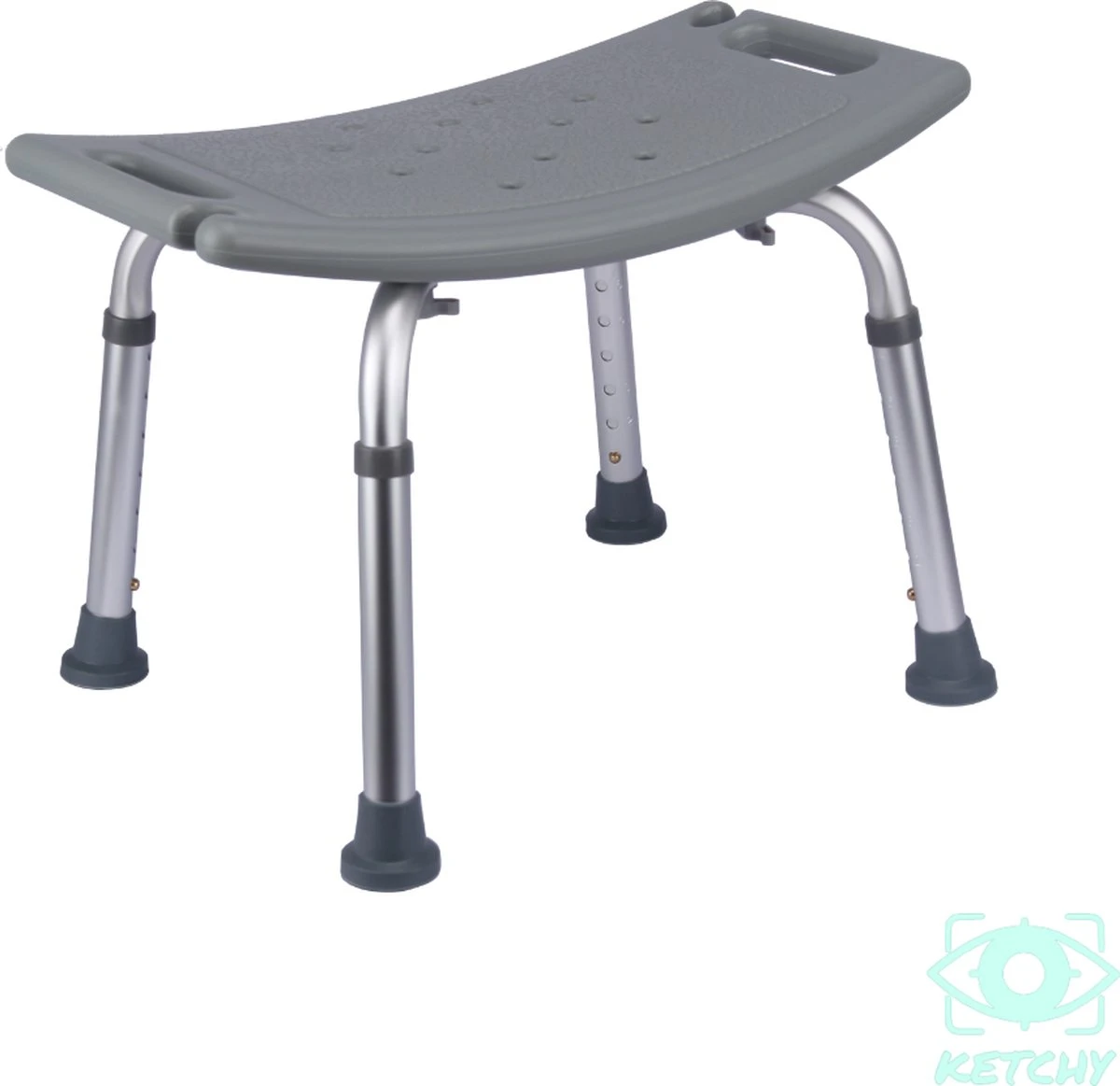 Ketchy Douchekruk - In Hoogte Verstelbaar - Douchekrukje - Roestvrij - 130kg Draagkracht - Comfortabel Zitkussen 14 Ketchy Douchekruk - In Hoogte Verstelbaar - Douchekrukje - Roestvrij - 130kg Draagkracht - Comfortabel Zitkussen - Afbeelding 12