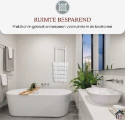 Homestic© Handdoekrek Zonder Boren - Antioch Stalen Handdoekhouder Voor In De Badkamer/Keuken/Camper/Tuin - 70x20x13 - Wit -Thuis Badkamer 1200x1163 9