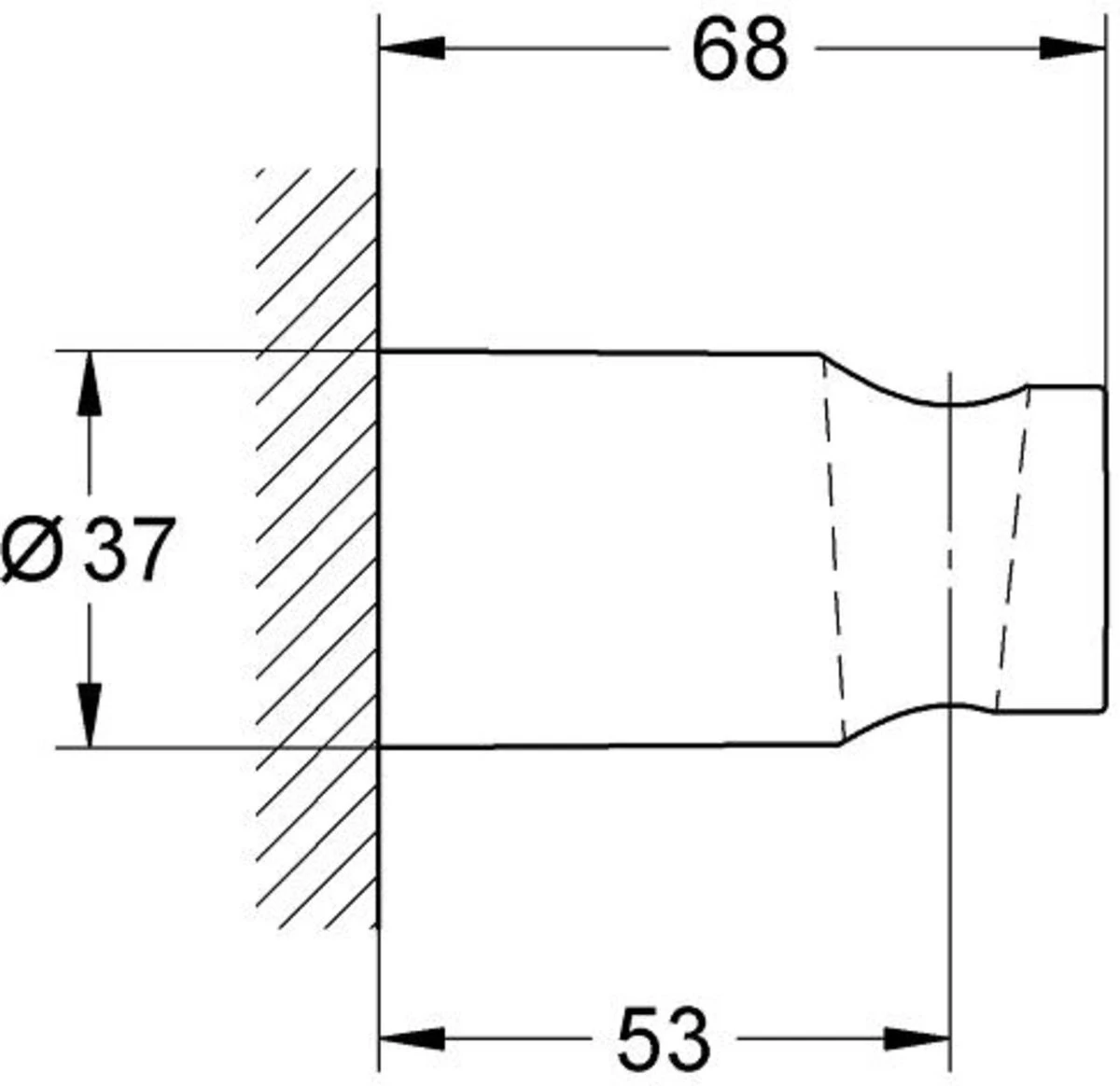 GROHE QuickFix Vitalio Wanddouchehouder - Niet Verstelbaar - Chroom - 26102000 4 GROHE QuickFix Vitalio Wanddouchehouder - Niet Verstelbaar - Chroom - 26102000 - Afbeelding 2