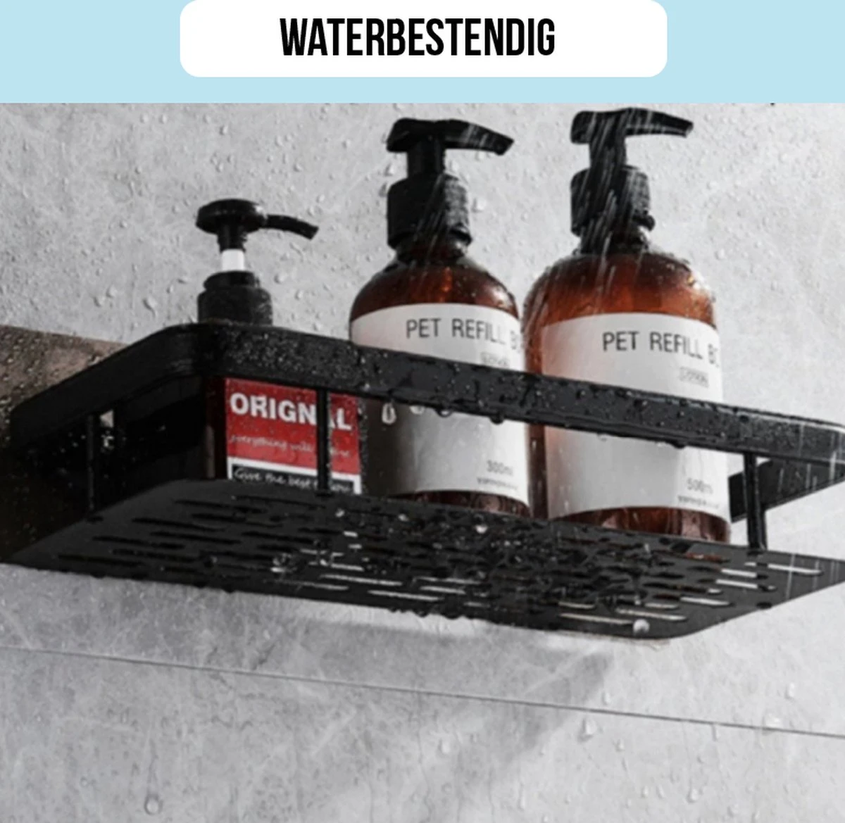 Merkloos Jawes- Wandrek- Zwart- 2stuks- Doucherek- Zonder Te Boren- Wandrek Zonder Boren- Wandrekje 8 Merkloos Jawes- Wandrek- Zwart- 2stuks- Doucherek- Zonder Te Boren- Wandrek Zonder Boren- Wandrekje - Afbeelding 6