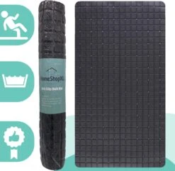 The Original - Douchemat Antislip - Zwart - 70x40cm - Antislipmat Badmat Voor Bad & Douche - Anti Slip Mat Met Zuignappen