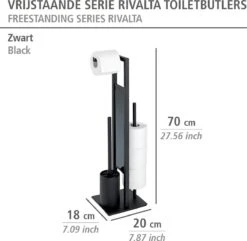 WENKO Toiletbutler Rivalta Zwart - Toiletborstel Met Houder, Toiletrolhouder En Reserverolhouder 30 WENKO Toiletbutler Rivalta Zwart - Toiletborstel Met Houder, Toiletrolhouder En Reserverolhouder -Thuis Badkamer 1200x1172 6