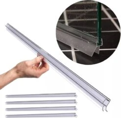 Minismus Douchedeurafdichting Met Waterkering (2 Strips Van 1 Meter, Makkelijk Inkortbaar) - Waterstopper Geschikt Voor Glas Van 6 Tot 8 Mm - Douchedorpel - Lekstrip Voor Horizontale Bevestiging -Thuis Badkamer 1200x1173 2