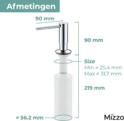 Mizzo Zeepdispenser 300ML - Zeeppompje - Inbouw Keukenblad - Chroom -Thuis Badkamer 1200x1173