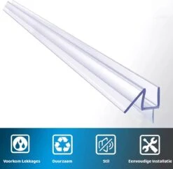 Minismus Douchedeurafdichting Met Waterkering (2 Strips Van 1 Meter, Makkelijk Inkortbaar) - Waterstopper Geschikt Voor Glas Van 6 Tot 8 Mm - Douchedorpel - Lekstrip Voor Horizontale Bevestiging -Thuis Badkamer 1200x1175 4
