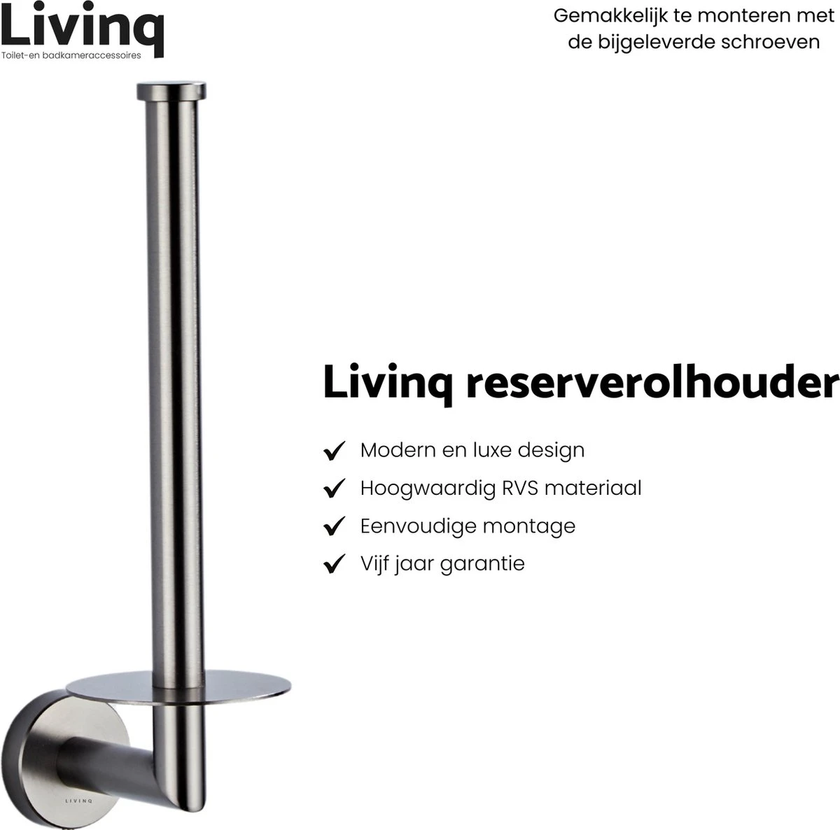 Toiletaccessoireset Gun Metal 4-delig - Luxe Toilet Set - Toiletborstel Met Houder - Toiletrolhouder Met Klep - Reserverolhouder - Handdoekhaak - Gunmetal Badkamer Accessoires 6 Toiletaccessoireset Gun Metal 4-delig - Luxe Toilet Set - Toiletborstel Met Houder - Toiletrolhouder Met Klep - Reserverolhouder - Handdoekhaak - Gunmetal Badkamer Accessoires - Afbeelding 4