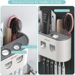 Tandenborstelhouder Badkamer - LB545 – Elektrische Tandenborstel Houder - Opbergbox - Tandenborstel - Automatische Tandpasta Knijper Dispenser - Badkamer Accessoires -Thuis Badkamer 1200x1187 2