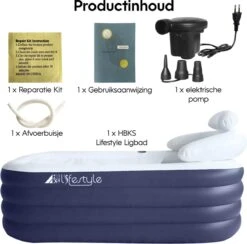 HBKS Lifestyle Bad – Opblaasbaar Ligbad – Bath Bucket – Zitbad Voor Volwassenen - Ijsbad Wim Hof Methode - Badkuip – Ice Bath – Blauw -Thuis Badkamer 1200x1187 5