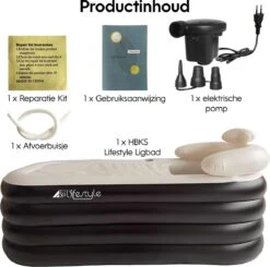 HBKS Lifestyle Bad – Opblaasbaar Ligbad – Bath Bucket – Zitbad Voor Volwassenen - Ijsbad Wim Hof Methode - Badkuip – Ice Bath – Zwart -Thuis Badkamer 1200x1189 10