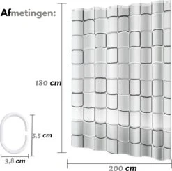 VAIVE Douchegordijn 180x200 - Anti Schimmel - Douchegordijnen 11 VAIVE Douchegordijn 180x200 - Anti Schimmel - Douchegordijnen -Thuis Badkamer 1200x1189 9