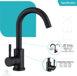 Wastafelkraan Zwart - Keukenkraan - Kraan - Badkamerkraan 15 Wastafelkraan Zwart - Keukenkraan - Kraan - Badkamerkraan -Thuis Badkamer 1200x1190 1