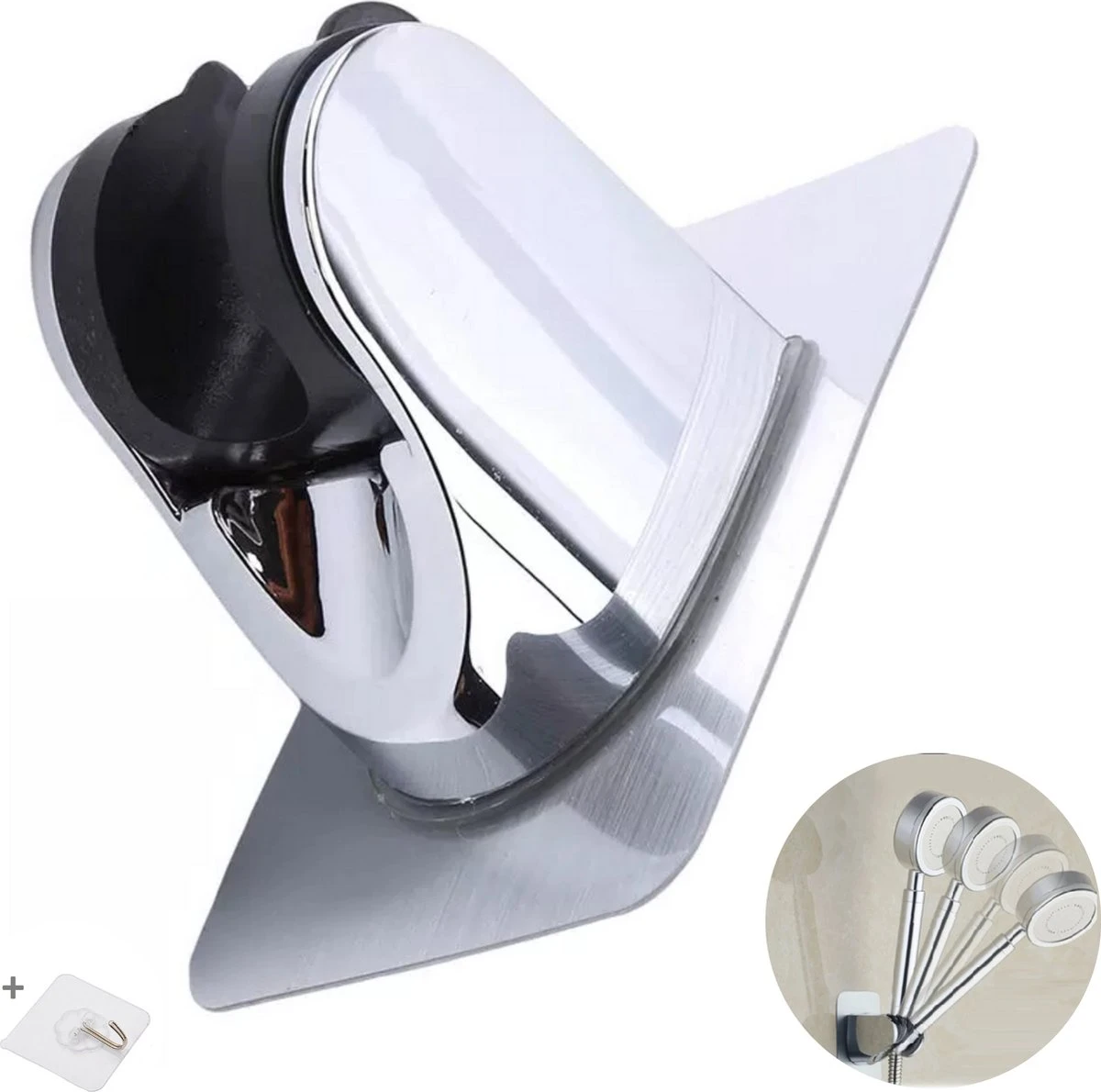 Merkloos Douchekophouder – Douchekop Houder – Handdouchehouder – Douchehouder - Zonder Boren – Verstelbaar - Zelfklevend - Met Haakje 3 Merkloos Douchekophouder – Douchekop Houder – Handdouchehouder – Douchehouder - Zonder Boren – Verstelbaar - Zelfklevend - Met Haakje