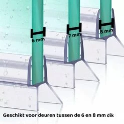 Minismus Douchedeurafdichting Met Waterkering (2 Strips Van 1 Meter, Makkelijk Inkortbaar) - Waterstopper Geschikt Voor Glas Van 6 Tot 8 Mm - Douchedorpel - Lekstrip Voor Horizontale Bevestiging -Thuis Badkamer 1200x1193 4