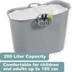 Zitbad Voor Volwassenen - Bath Bucket - Grijs - 200L -Thuis Badkamer 1200x1197 3