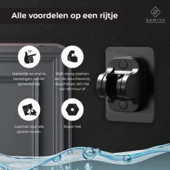 Douchekophouder Zwart Zelfklevend – Verstelbaar – Handdouchehouder – Douchekop Houder Zonder Boren -Thuis Badkamer 1200x1198 17