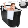 LIFEBATH - Zitbad Mira - Bath Bucket XL - Inclusief Hoofdkussen - 400L - Ligbad 122 Cm - Zwart