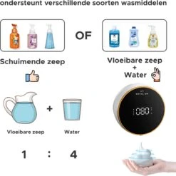 Royal WM - Automatische Zeepdispenser - 300ml - Zwart - Wandmontage - Sensor 16 Royal WM - Automatische Zeepdispenser - 300ml - Zwart - Wandmontage - Sensor -Thuis Badkamer 1200x1198 3