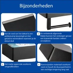 STARMAN WC Rolhouder - Toiletrolhouder Zwart - Badkamer Accessoires - WC Papier Houder -Thuis Badkamer 1200x1198 32