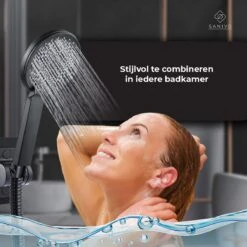 Doucheslang 150 Cm Chroom Zwart – Metaal – Anti-knik – Draaiaansluiting -Thuis Badkamer 1200x1198 6