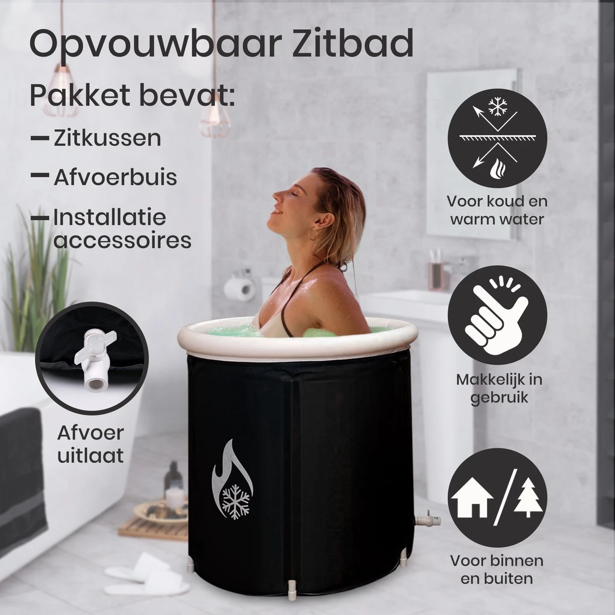 Opvouwbaar Zitbad Voor Volwassenen - Bath Bucket - Ijsbad - Inklapbaar Bad - Zwart - Opblaasbad - Inclusief Voetpomp - Inclusief Ingebouwd Zitkussen 4 Opvouwbaar Zitbad Voor Volwassenen - Bath Bucket - Ijsbad - Inklapbaar Bad - Zwart - Opblaasbad - Inclusief Voetpomp - Inclusief Ingebouwd Zitkussen - Afbeelding 2