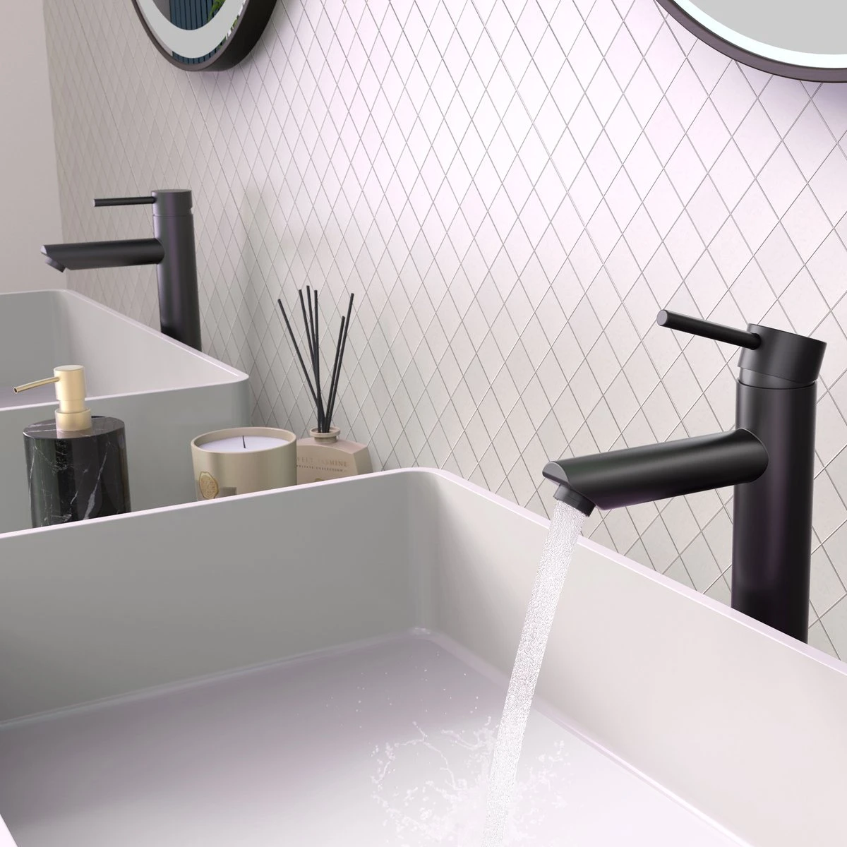 LOMAZOO Wastafelkraan Zwart Ceres - Badkamerkraan - Wastafel Kraan - Mengkraan Wastafel - Hoge Uitloop 4 LOMAZOO Wastafelkraan Zwart Ceres - Badkamerkraan - Wastafel Kraan - Mengkraan Wastafel - Hoge Uitloop - Afbeelding 2