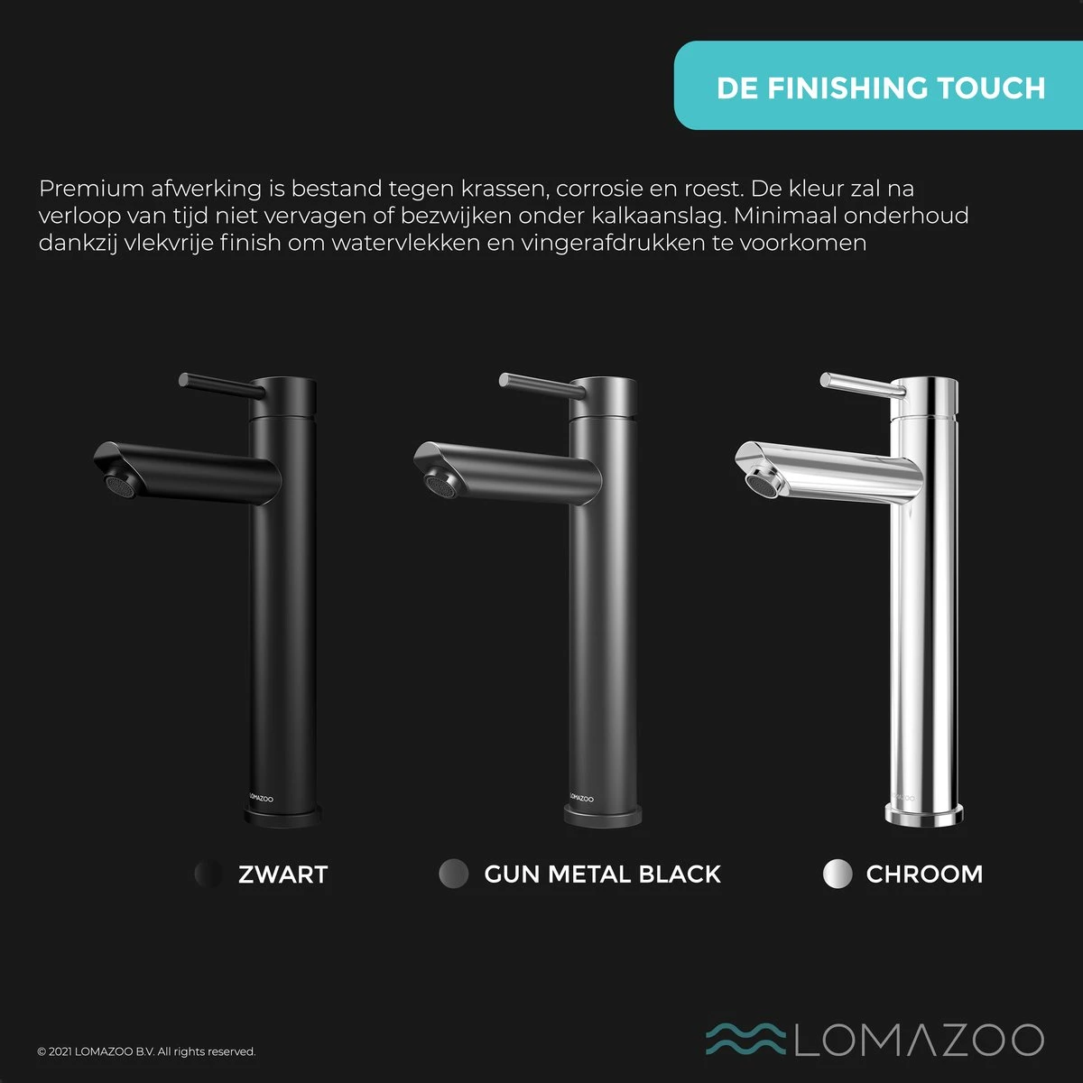 LOMAZOO Wastafelkraan Zwart Ceres - Badkamerkraan - Wastafel Kraan - Mengkraan Wastafel - Hoge Uitloop 8 LOMAZOO Wastafelkraan Zwart Ceres - Badkamerkraan - Wastafel Kraan - Mengkraan Wastafel - Hoge Uitloop - Afbeelding 6