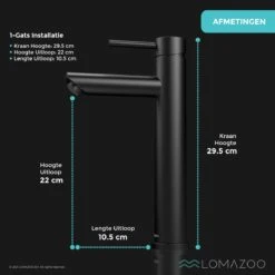 LOMAZOO Wastafelkraan Zwart Ceres - Badkamerkraan - Wastafel Kraan - Mengkraan Wastafel - Hoge Uitloop 19 LOMAZOO Wastafelkraan Zwart Ceres - Badkamerkraan - Wastafel Kraan - Mengkraan Wastafel - Hoge Uitloop -Thuis Badkamer 1200x1200 1042