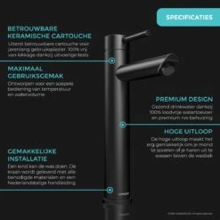 LOMAZOO Wastafelkraan Zwart Ceres - Badkamerkraan - Wastafel Kraan - Mengkraan Wastafel - Hoge Uitloop 20 LOMAZOO Wastafelkraan Zwart Ceres - Badkamerkraan - Wastafel Kraan - Mengkraan Wastafel - Hoge Uitloop -Thuis Badkamer 1200x1200 1043