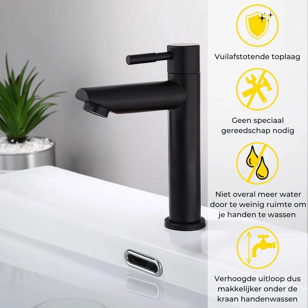 Stylumo Zwarte Toiletkraan – Fonteinkraan Zwart – Koudwaterkraan – WC Kraan – Badkamermeubel Kraan Alleen Koud Water 7 Stylumo Zwarte Toiletkraan – Fonteinkraan Zwart – Koudwaterkraan – WC Kraan – Badkamermeubel Kraan Alleen Koud Water - Afbeelding 5