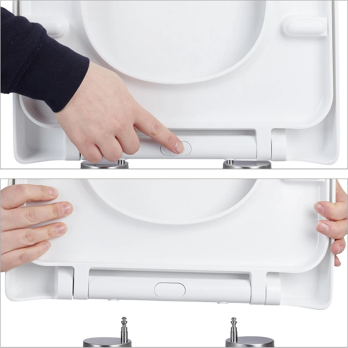 Relaxdays Wc Bril Softclose - D-vorm - Toiletbril Universeel - Toiletdeksel Plastic - Wit 9 Relaxdays Wc Bril Softclose - D-vorm - Toiletbril Universeel - Toiletdeksel Plastic - Wit - Afbeelding 7