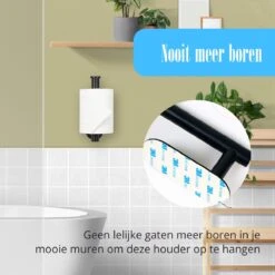 Flusive Toiletrolhouder Met 4 Handdoekhaakjes - Wc Rolhouder - Zelfklevend Zonder Boren - RVS - Zwart 16 Flusive Toiletrolhouder Met 4 Handdoekhaakjes - Wc Rolhouder - Zelfklevend Zonder Boren - RVS - Zwart -Thuis Badkamer 1200x1200 123