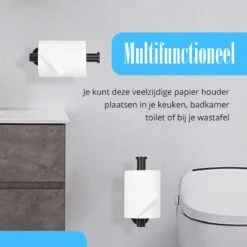 Flusive Toiletrolhouder Met 4 Handdoekhaakjes - Wc Rolhouder - Zelfklevend Zonder Boren - RVS - Zwart 20 Flusive Toiletrolhouder Met 4 Handdoekhaakjes - Wc Rolhouder - Zelfklevend Zonder Boren - RVS - Zwart -Thuis Badkamer 1200x1200 124