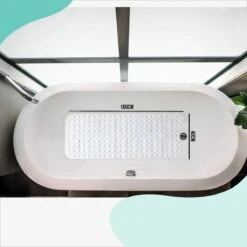 The Original - Badmat Antislip - Wit - 100x40cm - Antislipmat Douchemat Voor Bad & Douche - Anti Slip Mat Met Zuignappen -Thuis Badkamer 1200x1200 1311