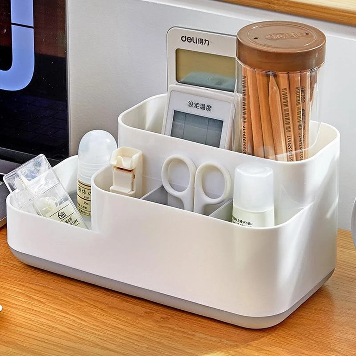 Tandenborstelhouder Badkamer – Elektrische Tandenborstel Houder - Tandenborstel - Make Up Organizer - Desk Organizer - Bureau Organizer - Opbergbox - Wit 4 Tandenborstelhouder Badkamer – Elektrische Tandenborstel Houder - Tandenborstel - Make Up Organizer - Desk Organizer - Bureau Organizer - Opbergbox - Wit - Afbeelding 2