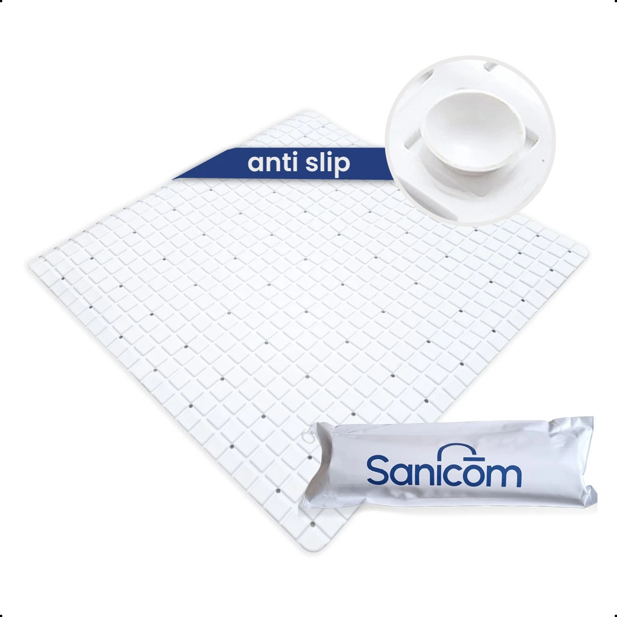 Merkloos Douchemat - Antislip Mat - Antislipmat Douche - Badmat - Schimmelbestendig - Met Zuignappen - Wasbaar - Wit 3 Merkloos Douchemat - Antislip Mat - Antislipmat Douche - Badmat - Schimmelbestendig - Met Zuignappen - Wasbaar - Wit