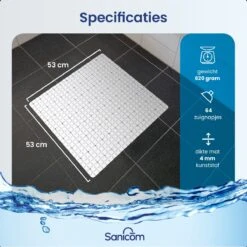 Merkloos Douchemat - Antislip Mat - Antislipmat Douche - Badmat - Schimmelbestendig - Met Zuignappen - Wasbaar - Wit 14 Merkloos Douchemat - Antislip Mat - Antislipmat Douche - Badmat - Schimmelbestendig - Met Zuignappen - Wasbaar - Wit -Thuis Badkamer 1200x1200 1423