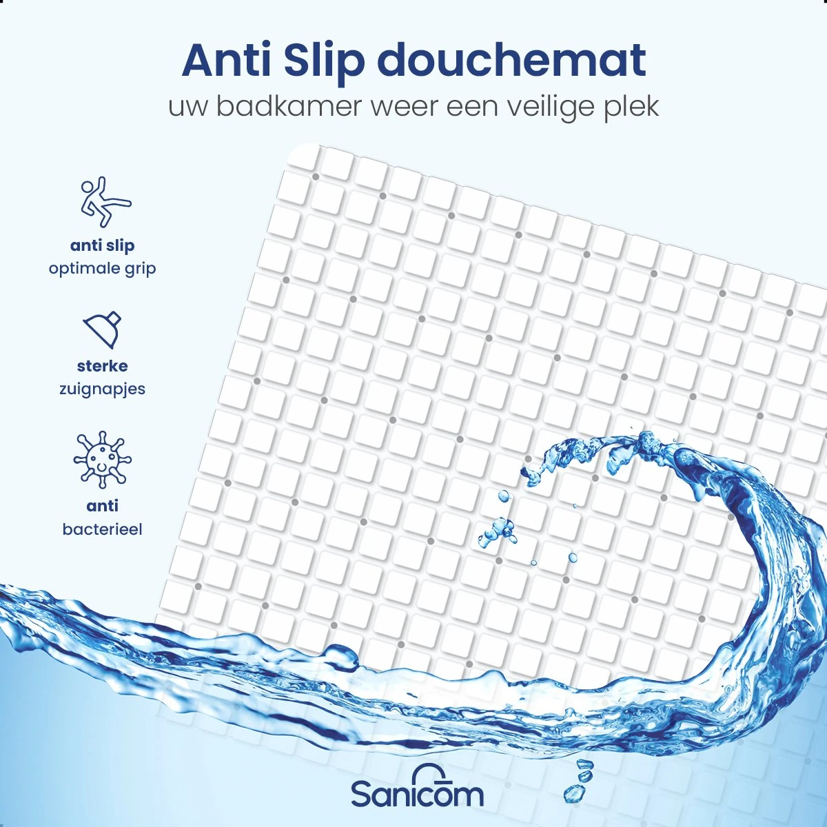 Merkloos Douchemat - Antislip Mat - Antislipmat Douche - Badmat - Schimmelbestendig - Met Zuignappen - Wasbaar - Wit 10 Merkloos Douchemat - Antislip Mat - Antislipmat Douche - Badmat - Schimmelbestendig - Met Zuignappen - Wasbaar - Wit - Afbeelding 8