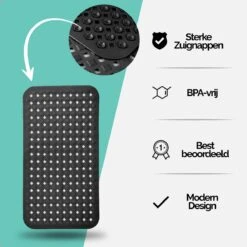 The Original - Douchemat Antislip - Zwart - 88x40cm - Antislipmat Badmat Voor Bad & Douche - Anti Slip Mat Met Zuignappen 22 The Original - Douchemat Antislip - Zwart - 88x40cm - Antislipmat Badmat Voor Bad & Douche - Anti Slip Mat Met Zuignappen -Thuis Badkamer 1200x1200 1438
