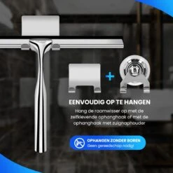 Douchewisser Met Ophangsysteem - Raamwisser - Raamtrekker - RVS - Extra Siliconen Strip -Thuis Badkamer 1200x1200 147