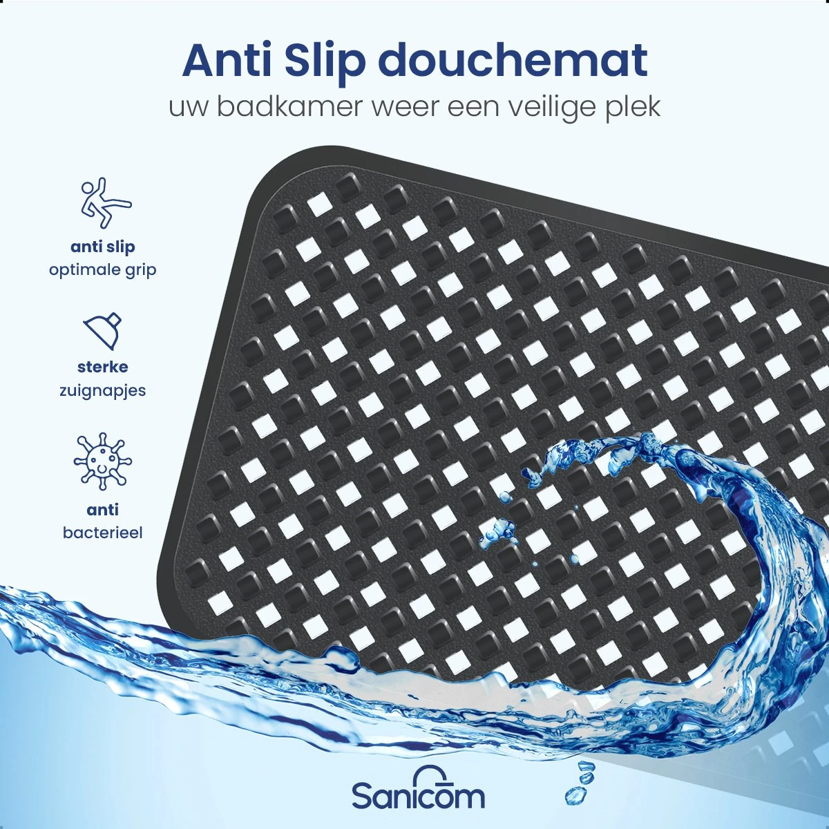 Merkloos Badmat Antislip - Douchemat - Antislipmat Bad - Antislipmat Douche - Schimmelbestendig - Met Zuignappen - Wasbaar - Zwart 11 Merkloos Badmat Antislip - Douchemat - Antislipmat Bad - Antislipmat Douche - Schimmelbestendig - Met Zuignappen - Wasbaar - Zwart - Afbeelding 9